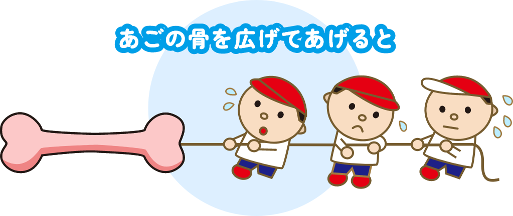 あごの骨を広げてあげると
